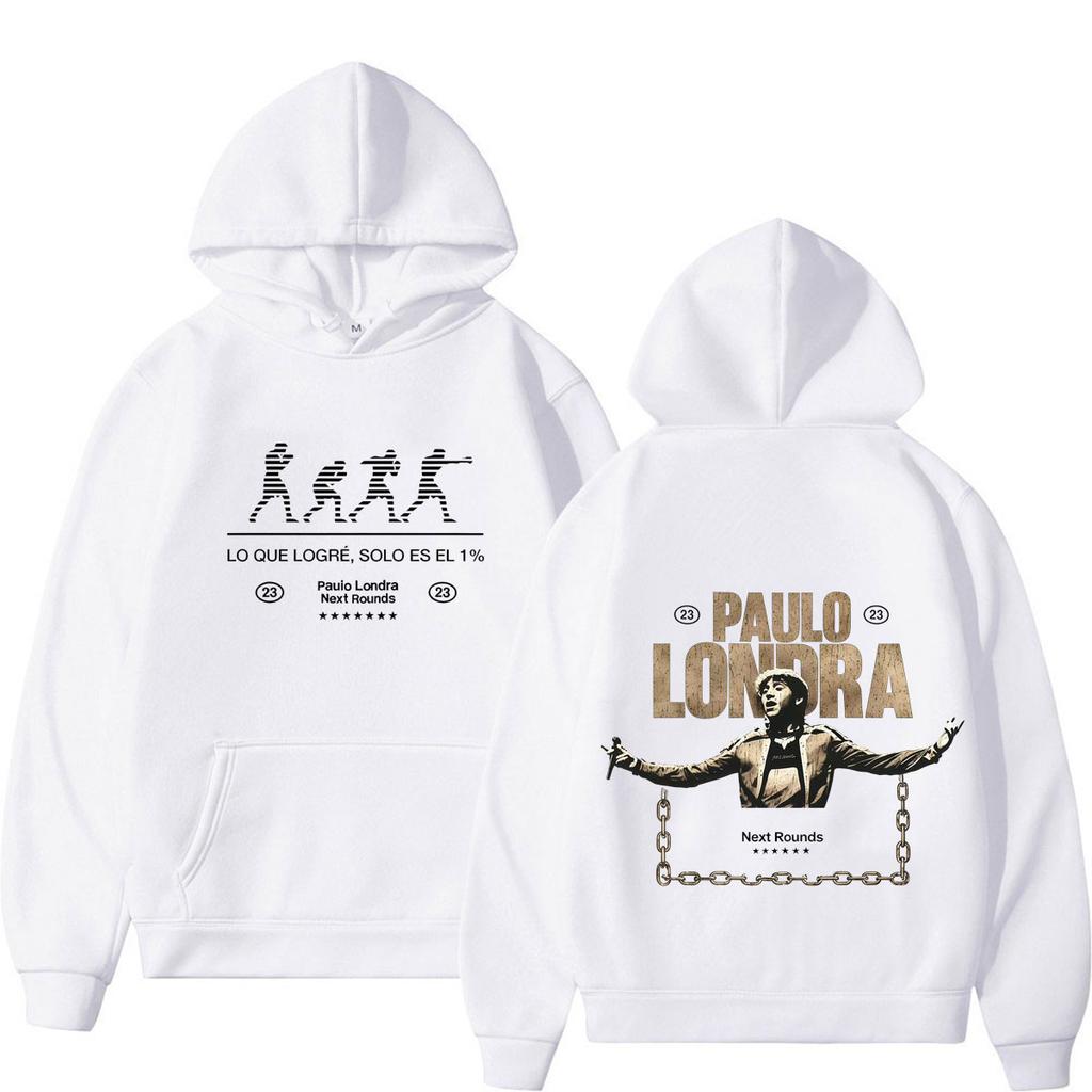 Singer Paulo Londra Tour 2026 Graphics hoodie Unisex Gothic Punk pullover Long sleeves loose Casual Pop music sweatshirts