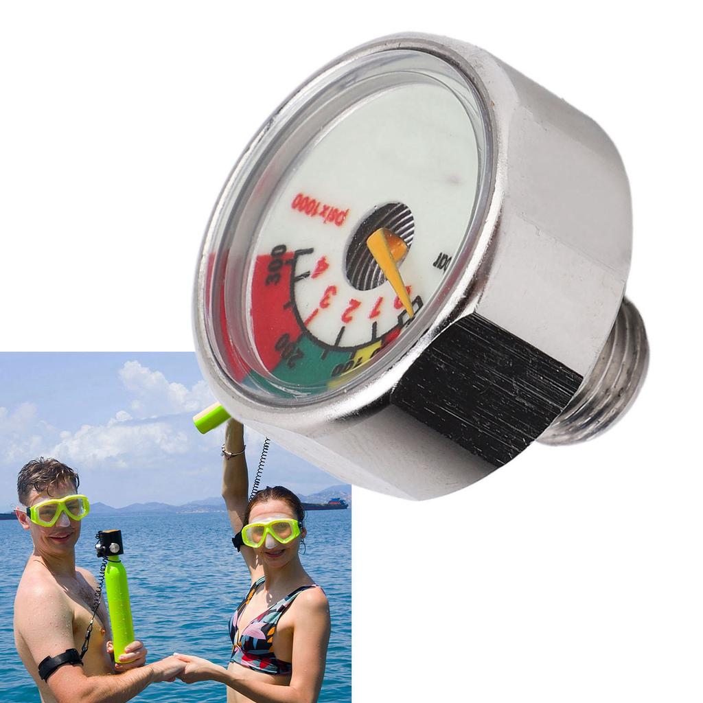 Pony Bottle Pressure Gauge Air Diving Cylinder Oxygen Tank Stainless Steel Waterproof M10