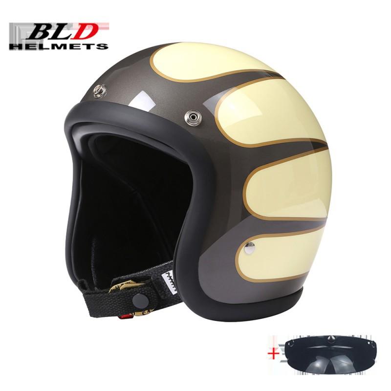 BLD Electric Motorcycle Helmet Lightweight Unisex Retro Cruise