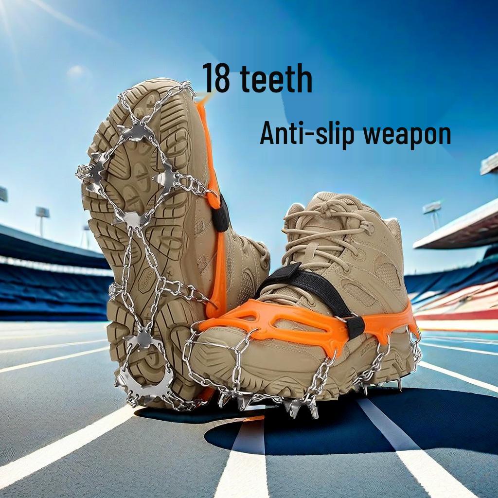 Crampones de Hielo de Acero Inoxidable de 8/10 Dientes para Exteriores: Cubiertas antideslizantes para raquetas de nieve para escalada y senderismo