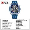 OFNS Korean Quartz Men's Watch: Barrel-shaped, Large Dial, Luminous, Waterproof, High-Style.