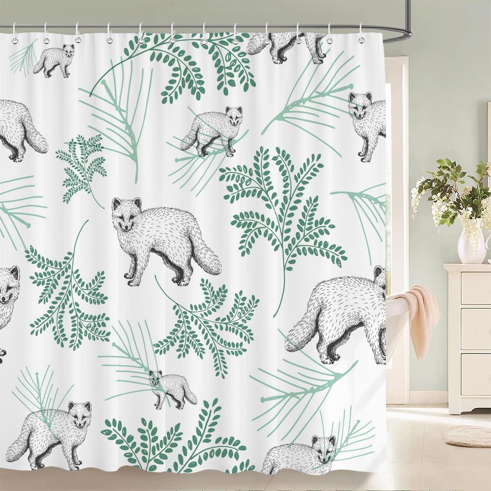 Cute Cartoon Animals Shower Curtain Printing Polyester Fabric Cartoon Bathroom Curtain Home Decoration Curtain with Hooks