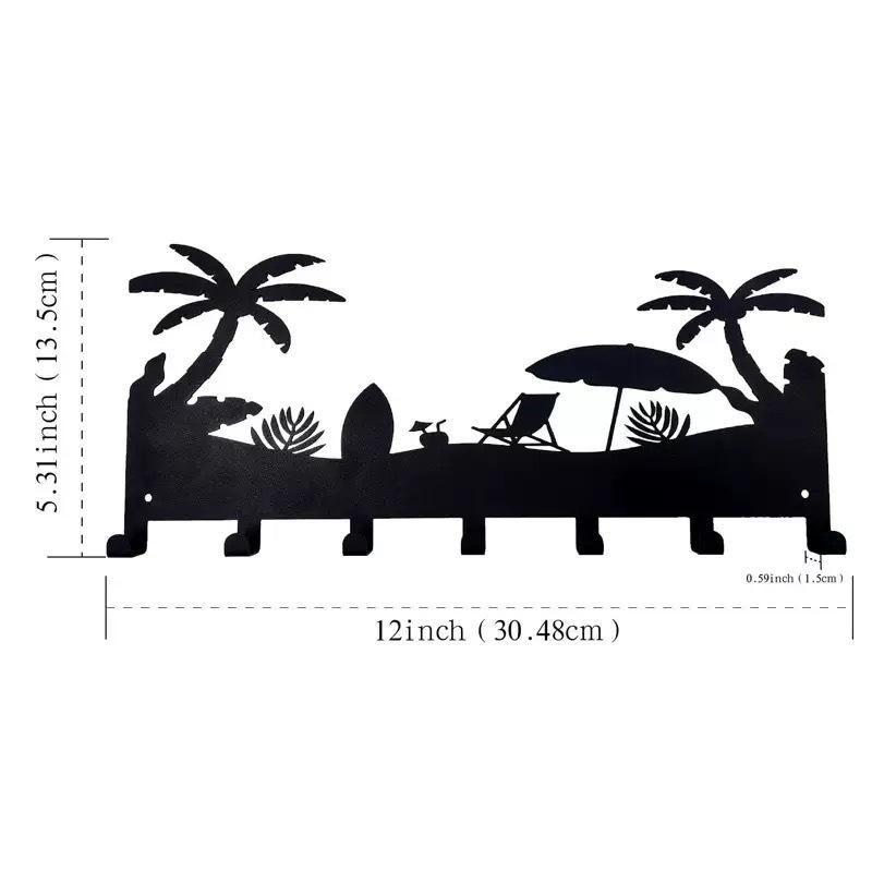 Metal Letter Key Storage Hook Rack - Decorative Wall-Mounted Silhouette for Bedroom