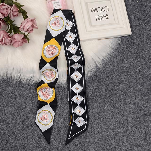 Luxury Horse Cloak Brand Scarf Fashion Design 100% Silk Scarf Women Headwear Skinny Bag Hair Scarves Neckerchief