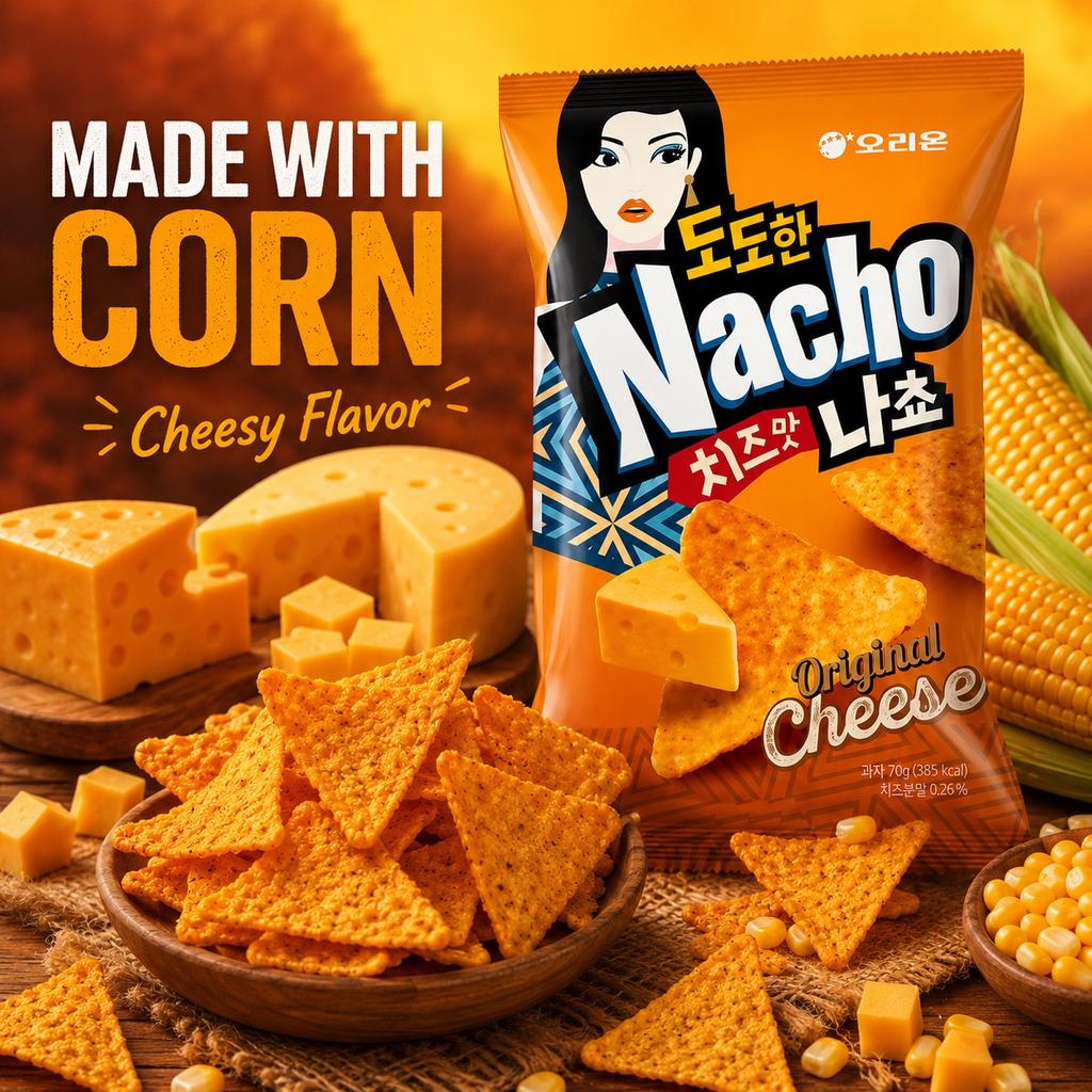 Orion Corn Chips Cheese Flavor 70g cheese‑flavor crispy corn snacks