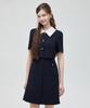 Roem Collar 2-In-1 Tweed Mini Dress (Navy) Rmowg25Nt1