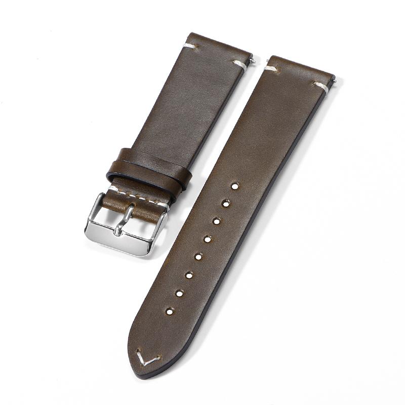 Vintage Oil Wax Genuine Leather Watch Strap 18mm 19mm 20mm 22mm Quick Release Watchbands for Samsung Galaxy Watch Band Bracelet