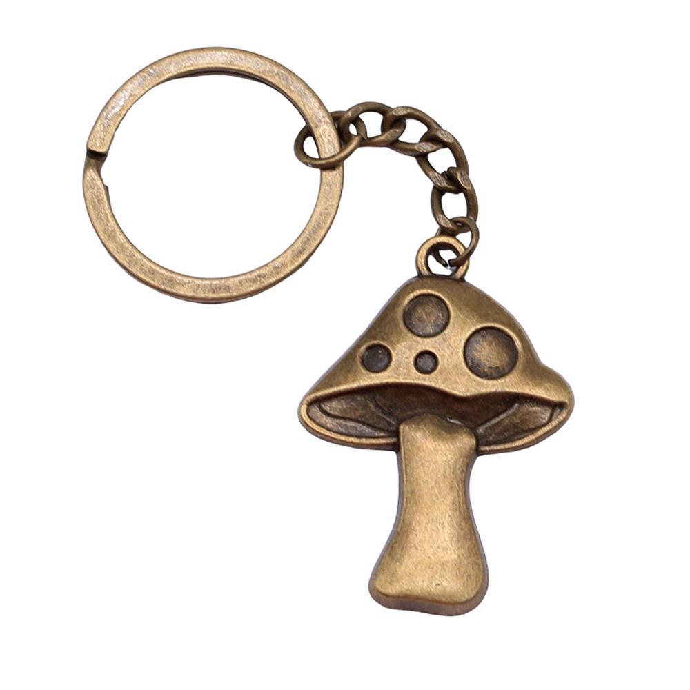 Pendants Mushroom Charm Branch Keychain Leaf Key Ring 28mm