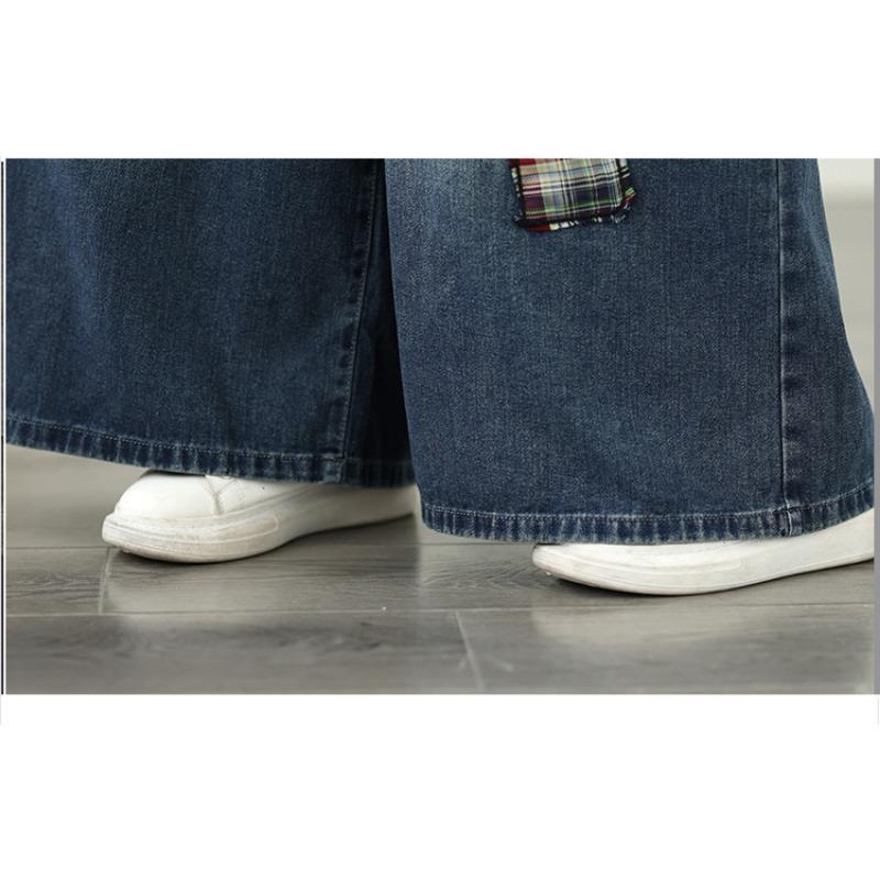 DIMANAF 2025 Plus Size Autumn Jeans New Long Pants Women Loose Denim Trousers Big Size Casual Embroidery