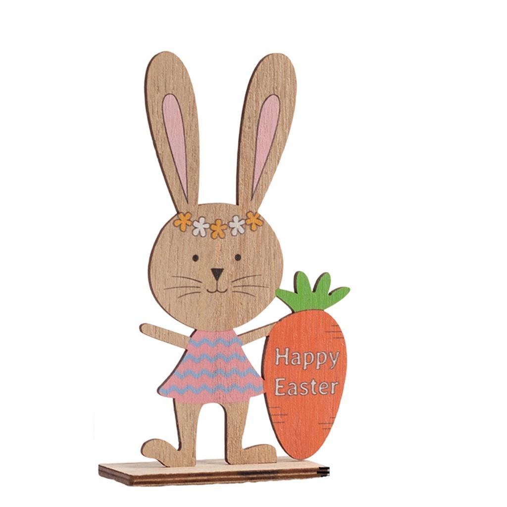 Easter Bunny 3D Figurine Painted Desktop Decoration