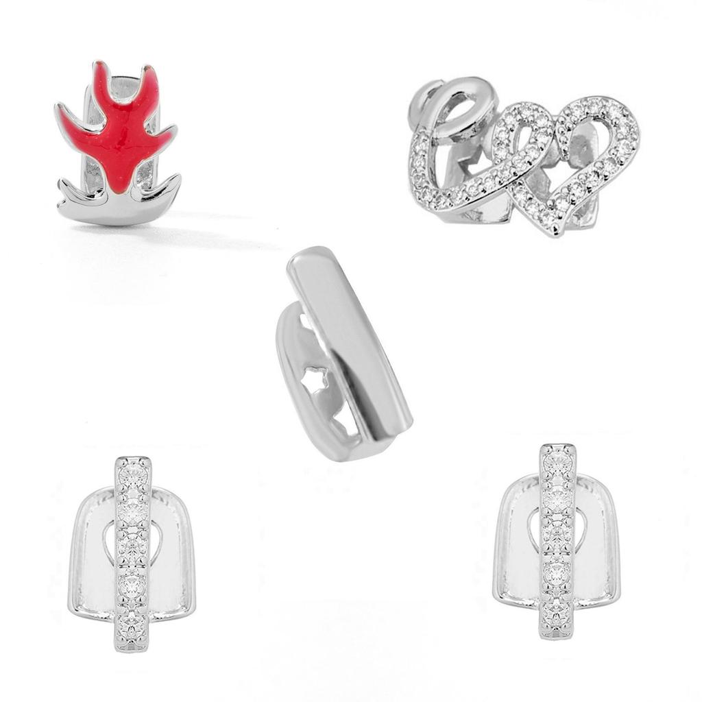 Hot Selling Halloween Hip Hop Grillz: Real Gold Plated Copper, Punk Zircon Paved, Big Gold Tooth Jewelry.