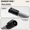 True Color Black Waterproof Broad Tip Marker - Oil-Proof, Non-Fading, Large Capacity, Ideal for Construction.