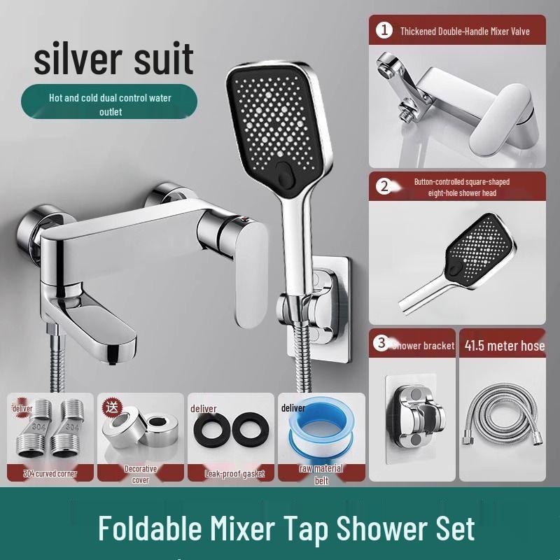 Juego de grifo de ducha y baño de 3 funciones color Gunmetal con mezclador