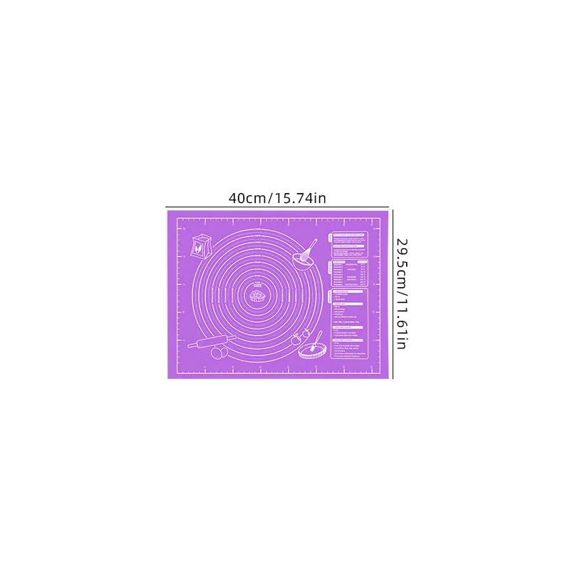 Antihaft-Silikon-Backmatte, rutschfest, groß, leicht zu reinigen, Knetmatte mit Skala, Silikon-Backmatte für Fondant, Pizza, Kekse