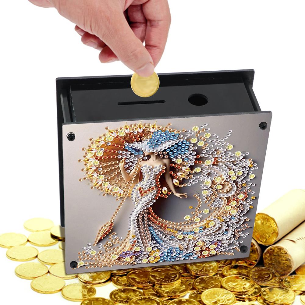 Cat Diamond Painting Money Saving Box Rhinestones Desktop Ornaments Diamond Painting Change Holder Case Decors for Home Decor
