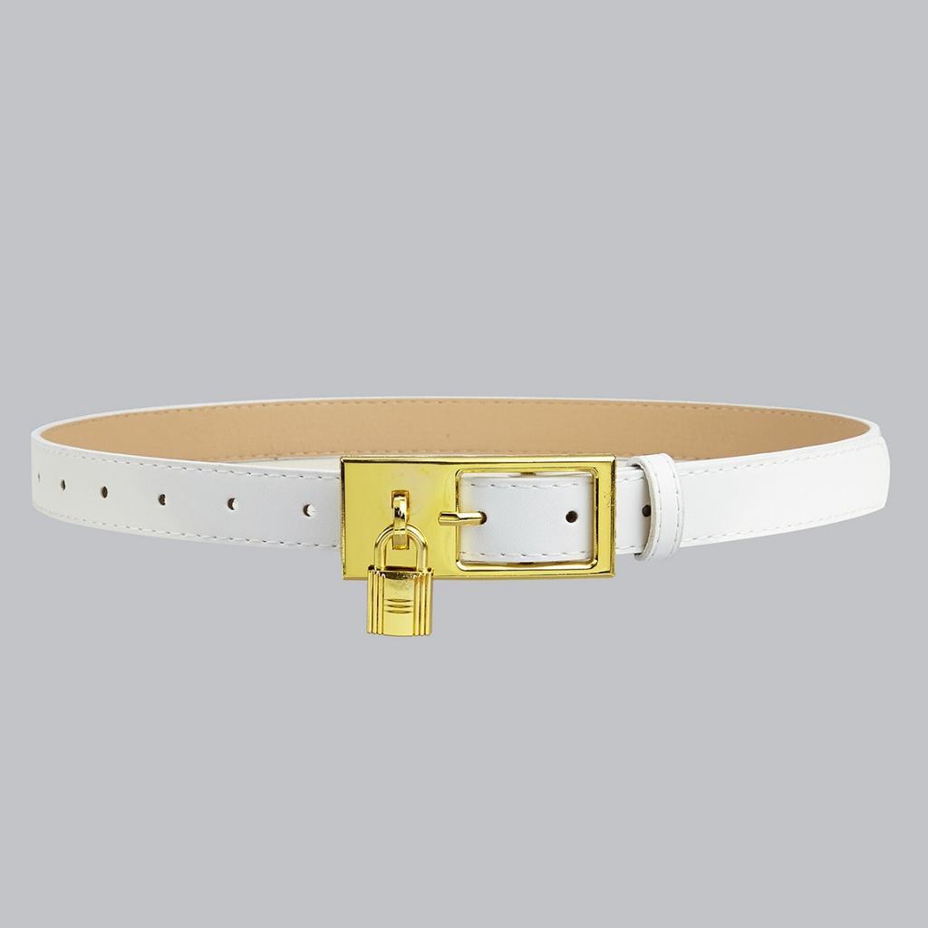 Versatile And Belt Slimming With Metal Buckle Belt Paired With Jeans Dress And