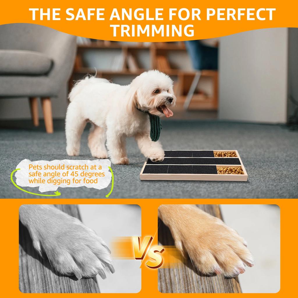 Dog Nail Scratching Board 3/6 Grids Wood Dog Nail File Toy with Snack Box Multipurpose Puppy Claw Grooming Tool Dog Scratch Pad