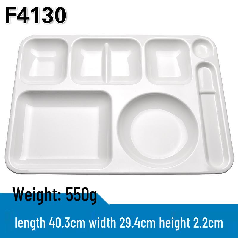 Thickened Melamine Multi-Compartment Meal Tray: Six & Three-Compartment Options for School and Kindergarten Use.