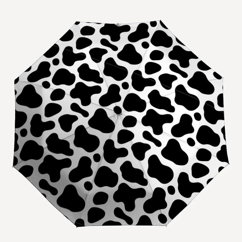 

1pc Cow Print Folding Umbrella, Durable, Suitable for Outdoor Activities or Rain, Suitable for Commuting yy251027096