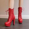Women's High Heel Short Boots Autumn and Winter New Waterproof Platform Thick Heel Versatile Large Roman Short Boots
