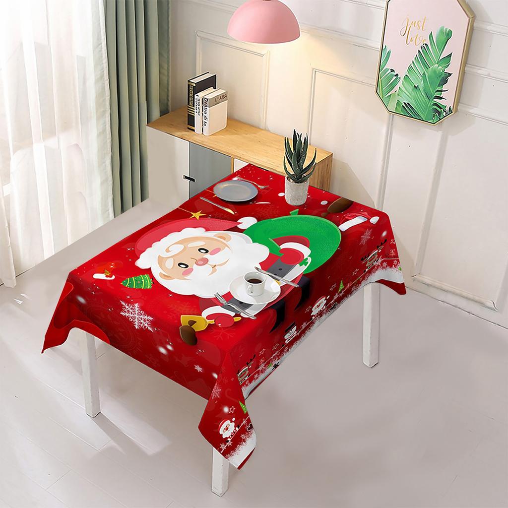 Weihnachts-Tischdecke, bedruckt, rechteckig, Tischdecken-Set, Urlaub, Party, Heimdekoration