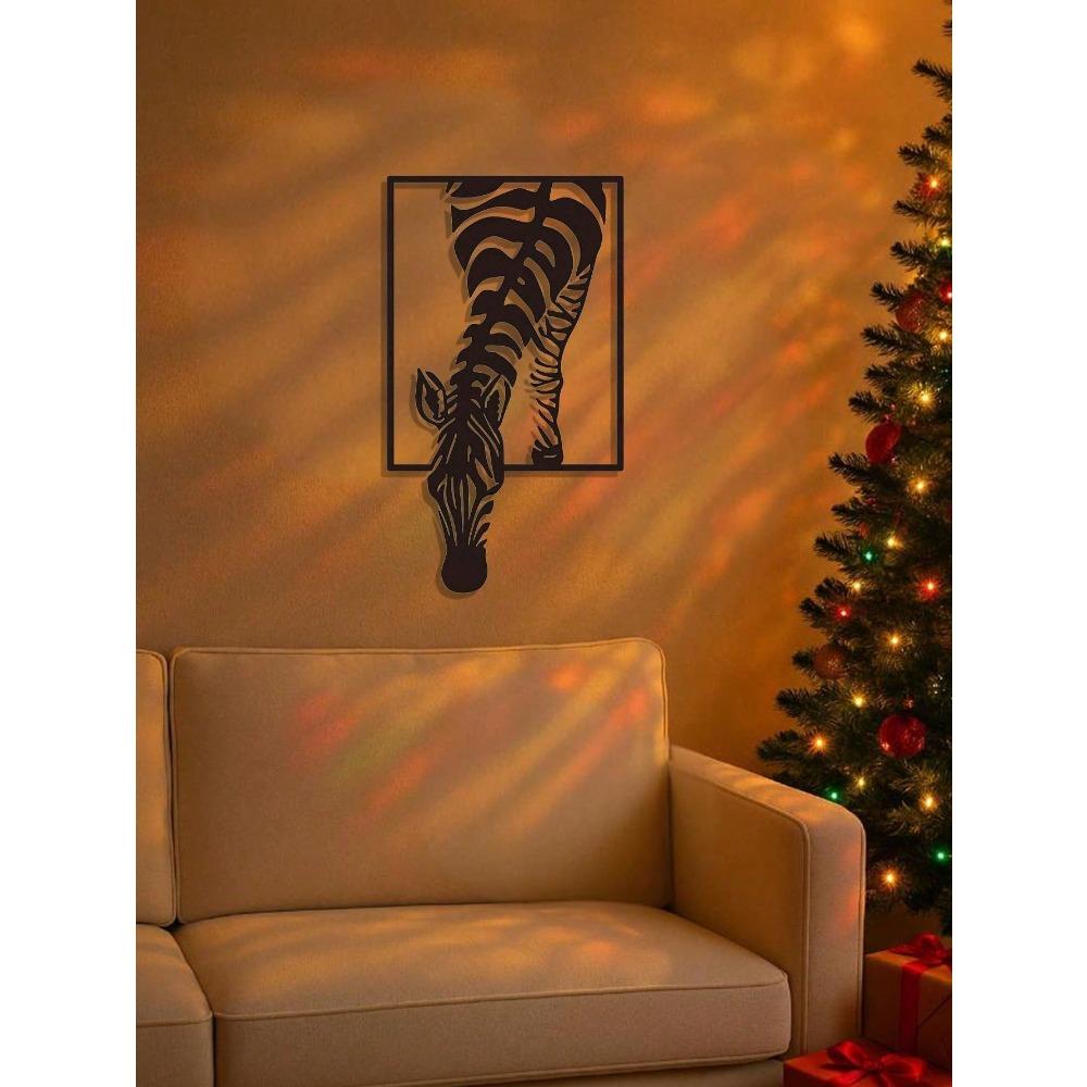 Zebra Metal Wall Art Black White Sculpture Modern Home Decor Farmhouse Living Room Office Wedding Gift