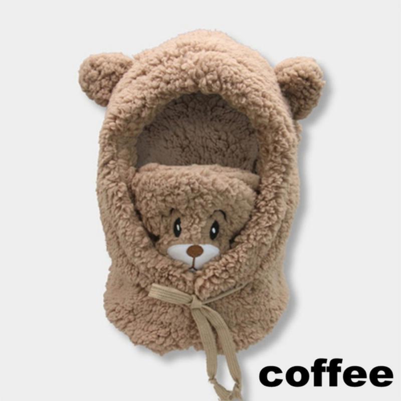 

Женская шапка-бини с мультяшными ушками ягненка и маской, зимняя теплая утолщенная защитная шапка-шарф с одним предметом