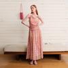 Tencel Floral Asymmetric Shoulder Midi Dress