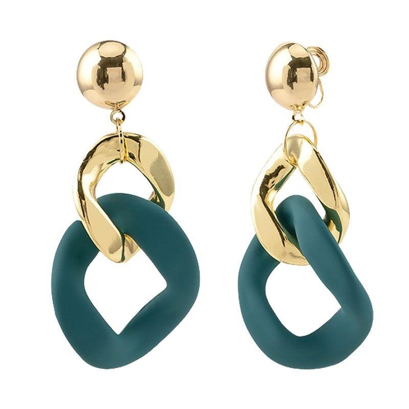 Fashionable White Geometric Earrings Earrings