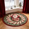 Christmas 3D Rug Optical Illusion Santa Claus Round Floor Mat Non-Slip Xmas