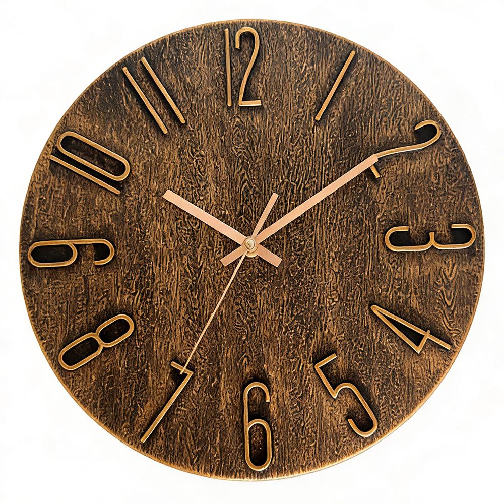 12-inch 30CM Plastic Spanish Wall Clock, No Glass, Light Luxury Decorative Design.