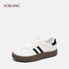 Aokang Women's Black & White Round Toe Sneakers