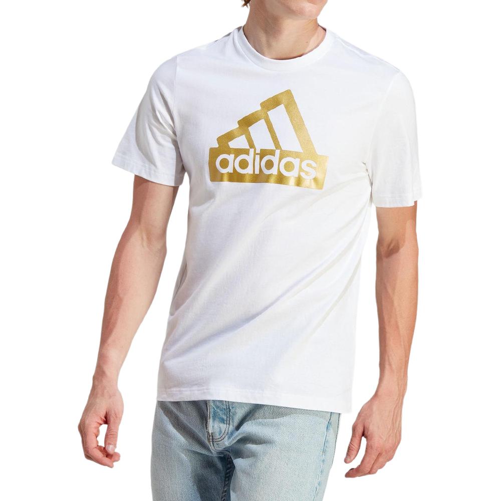 Adidas T Shirts Men's White Crew Neck Moderate Straight Fit II3466