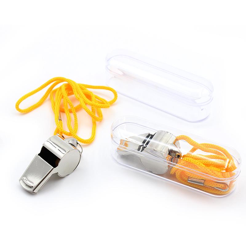 Stainless Steel Coach & Survival Whistle with Lanyard - Loud Outdoor Sports & SOS Signal
