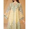 Middle East Women's Robe Embroidered Printed Rhinestones Female Dress Plus Size Dubai Dress plus-Size Dress