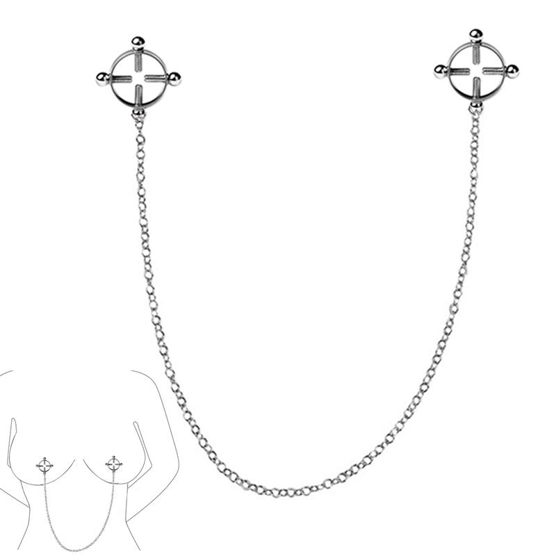 Stainless Steel Adjustable Nipple Clamps With Chain Set Woman Nipple Clips Breast Bondage Restraint Slave Female Sex Toy