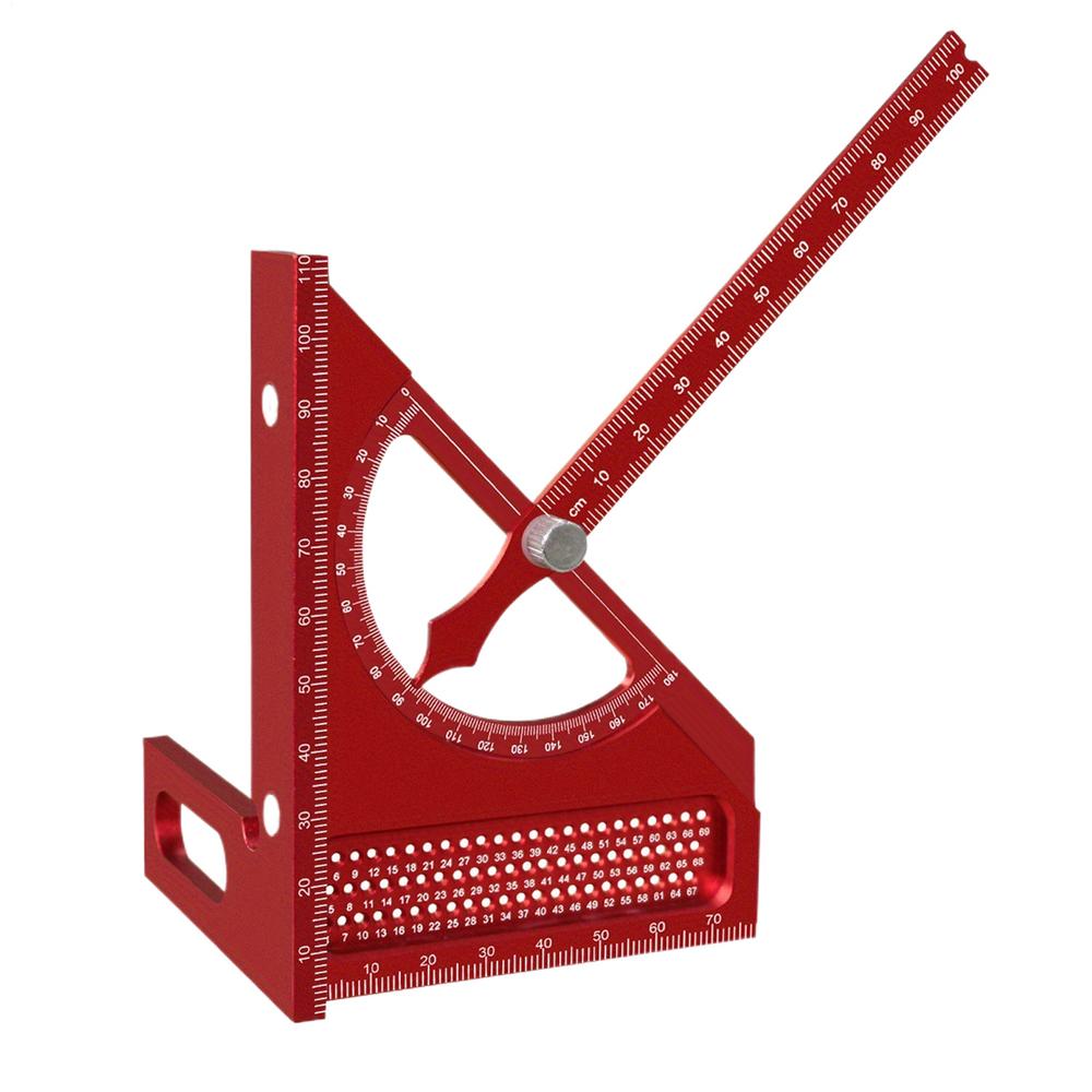 Woodworking Triangle Ruler Multi Angle Ruler adjustable triangle marking hole ruler aluminum alloy semicircular angle ruler красный