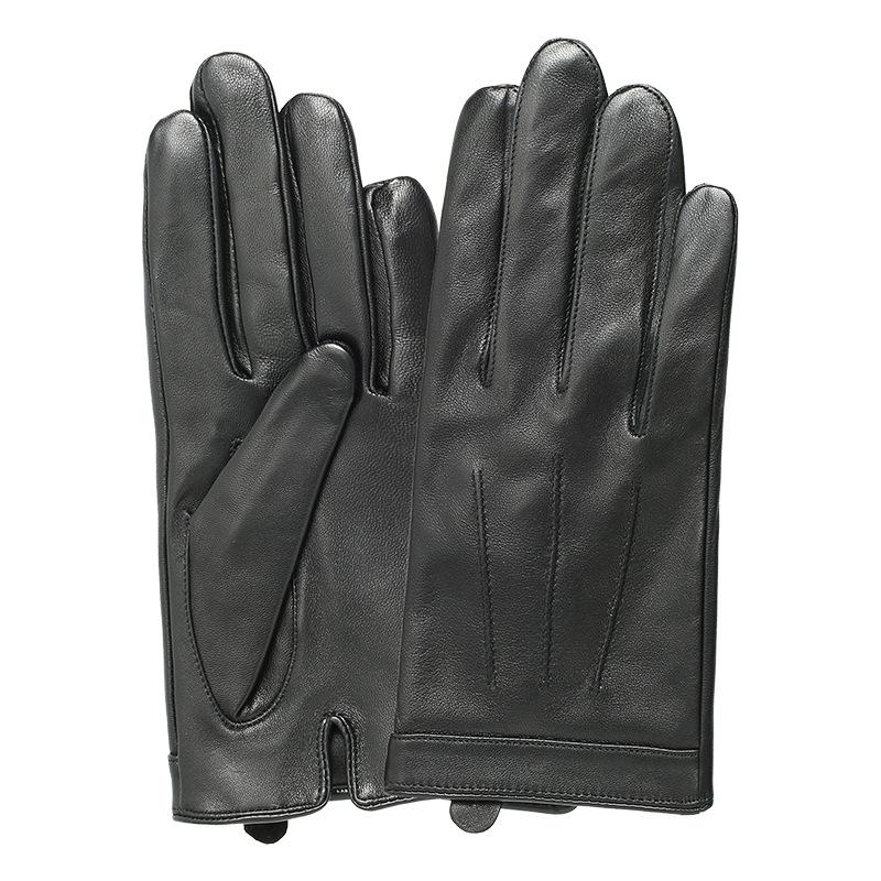 Leather Sheepskin gloves Winter Black Motorcycle Biker Driving Work glove for Men Toucnscreen Full Finger Successful individuals