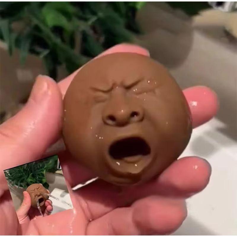 3pcs Trick Facial Yawning Water Spray Toy - Pinch Relaxation Portrait Pressure Nose Spray Gun Play Water Battle Stress Relief