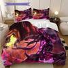 Cyberpunk Warrior Neon Storm Three-piece set (1 * duvet cover + 2 * pillowcase, without core) 2D Flat Bedding set Soft and comfortable