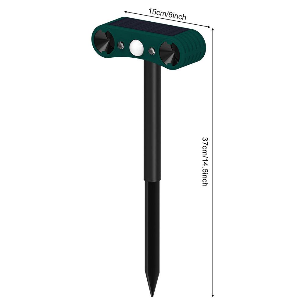 Smart Solar Ultrasonic Outdoor Animal and Bird Repellent with Infrared Sensing and Flashing Alert