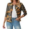 Women's Fashionable, Casual, Comfortable Halloween Print Cardigan Jacket