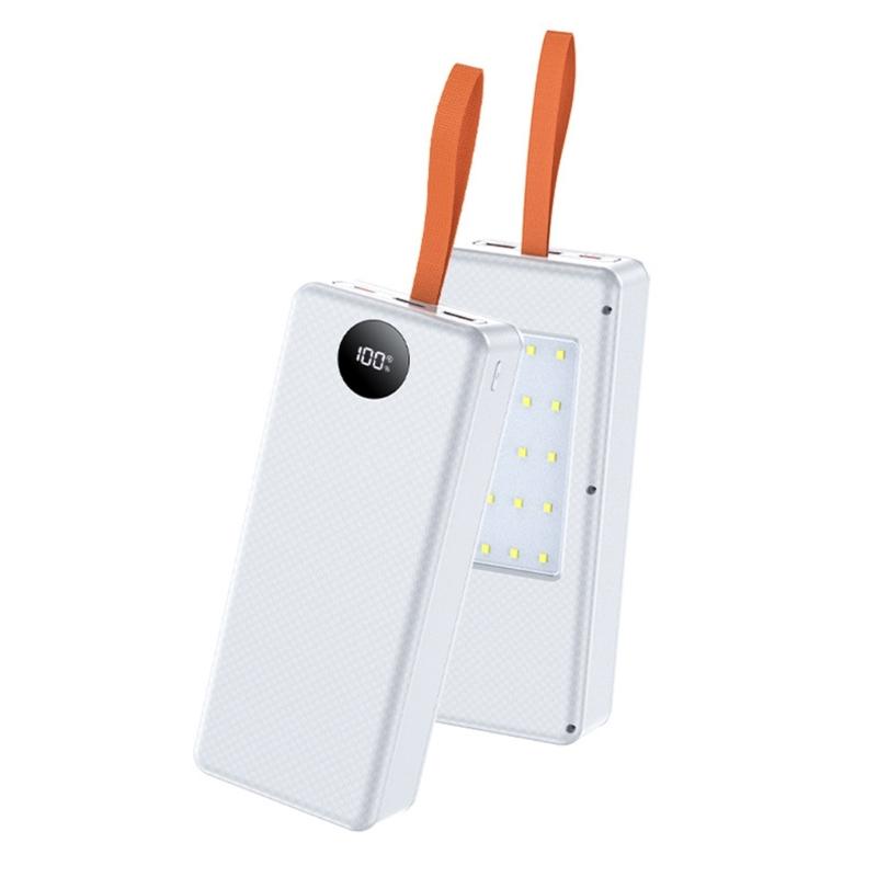 LED Camping Light Integrated Battery Box for 16 Slots 21700 Batteries DIY Charging Case with Multi Function