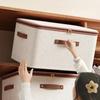 Home Wardrobe Storage Box Cotton and Linen Clothes Quilts Dust-proof Organizing Box with Lid Quilts Miscellaneous Storage Box