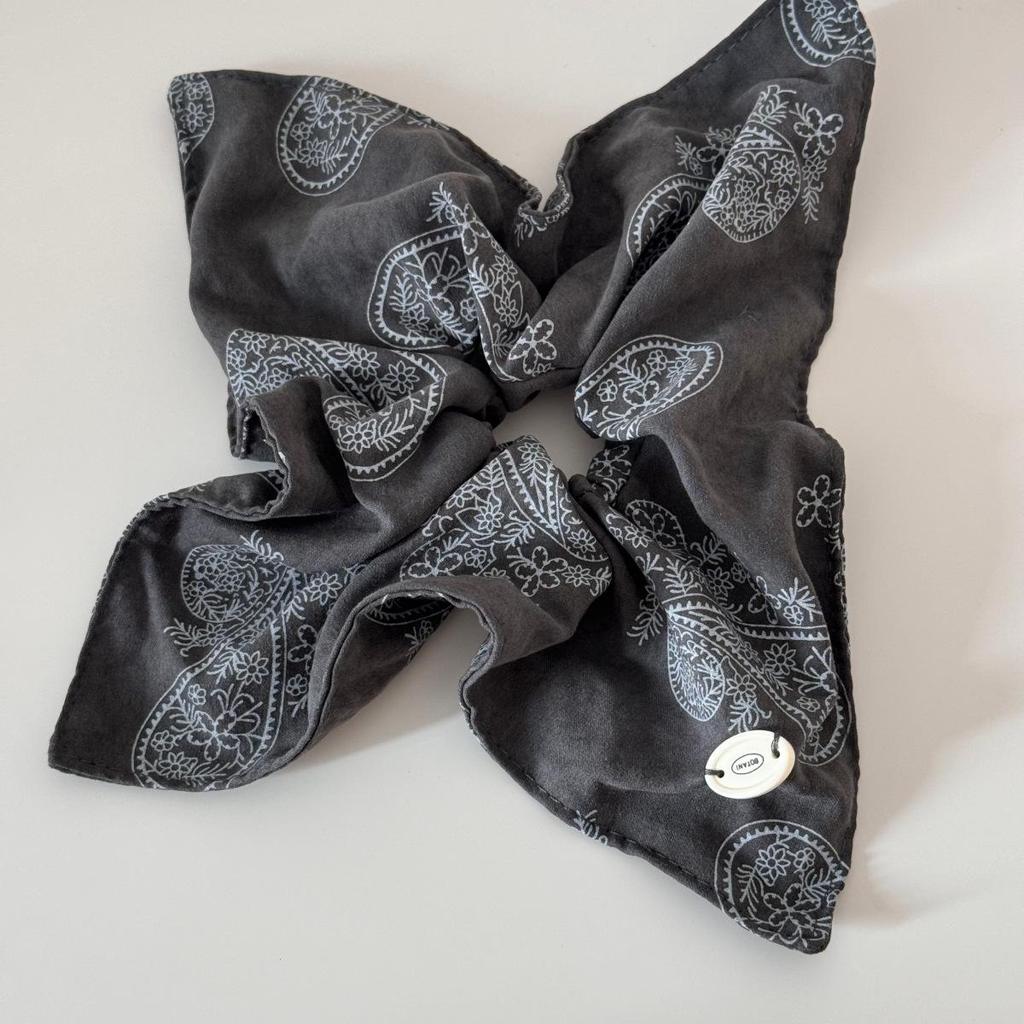 Korean Retro Elegant Cashew Flower Scarf Hair Tie - Durable, Elastic, High-Quality Rubber Band