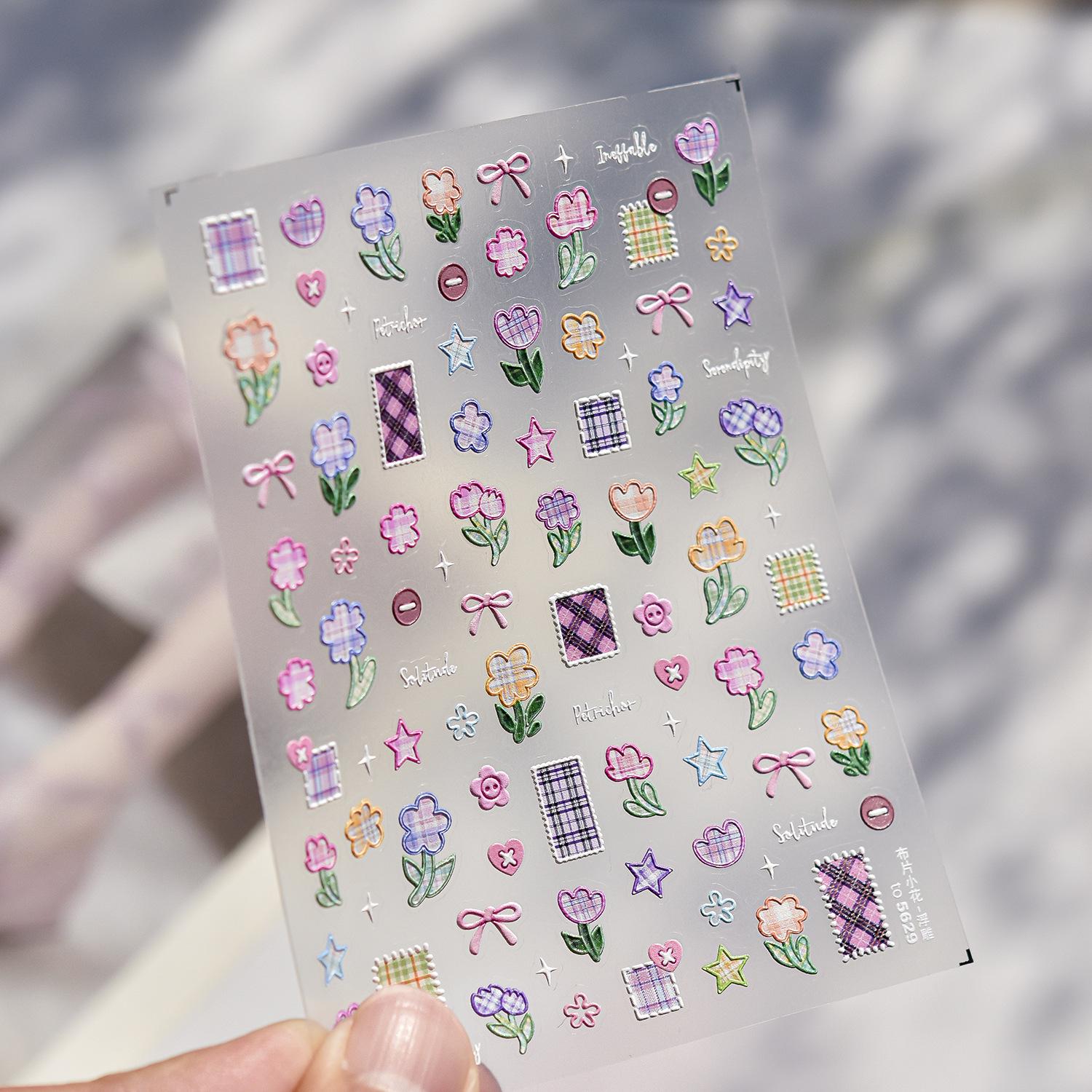 Tomoni Spring Sweet Teacup Nail Stickers - Decorative Light Shell Design