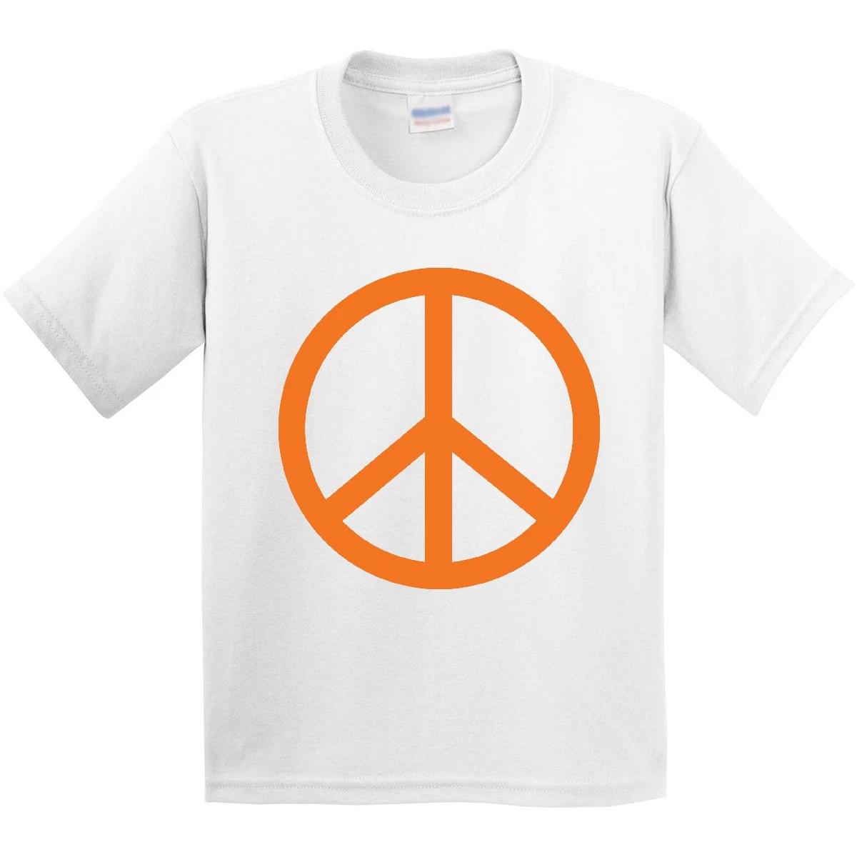 

Inktastic Funky Orange Peace Sign Youth kids boys T-Shirt Symbol Environt Conservation 110