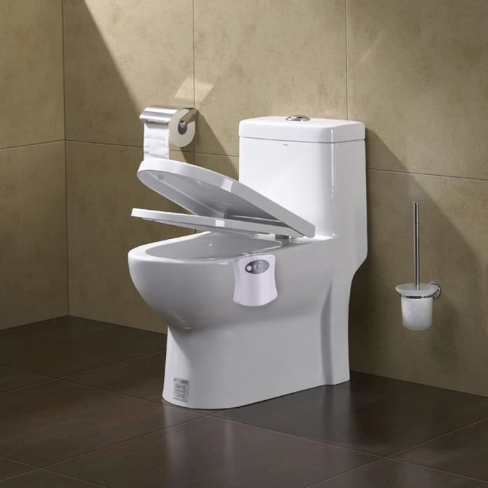Lampe de Toilette - LED - Détecteur PIR - 8 Couleurs - Éclairage Doux