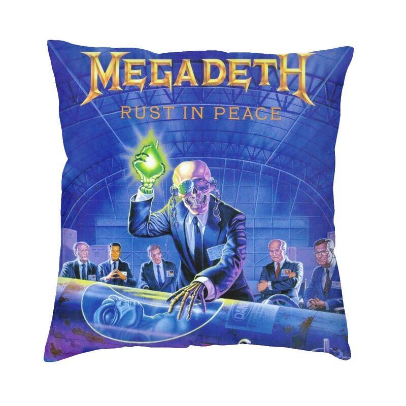 Megadeths Rock Band Square Pillow Case Home Decor Heavy Metal Band Cushions Throw Pillow For Living Room Double-Sided Printing
