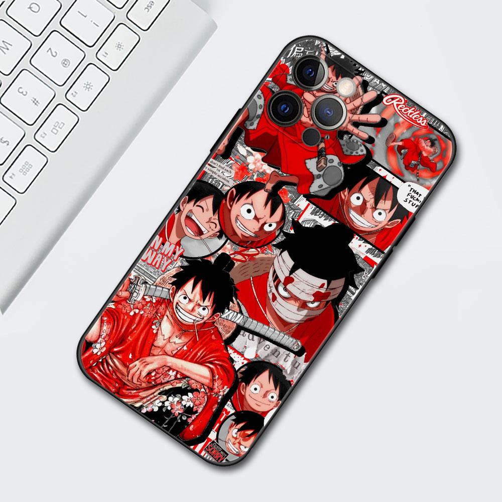One Piece Luffy Collage silikonové pouzdro na telefon pro iPhone 11 12 13 Pro 12 Mini X XS Max XR 7 8 6 6S Plus SE 2020 Soft Cover Coque